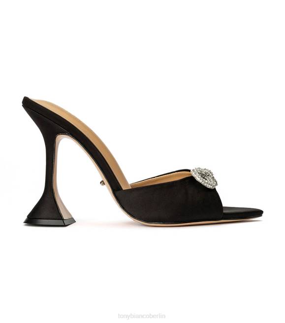 Bling Heels| de Tony Bianco Frauen Montana-Absätze schwarzer Satin 4624304